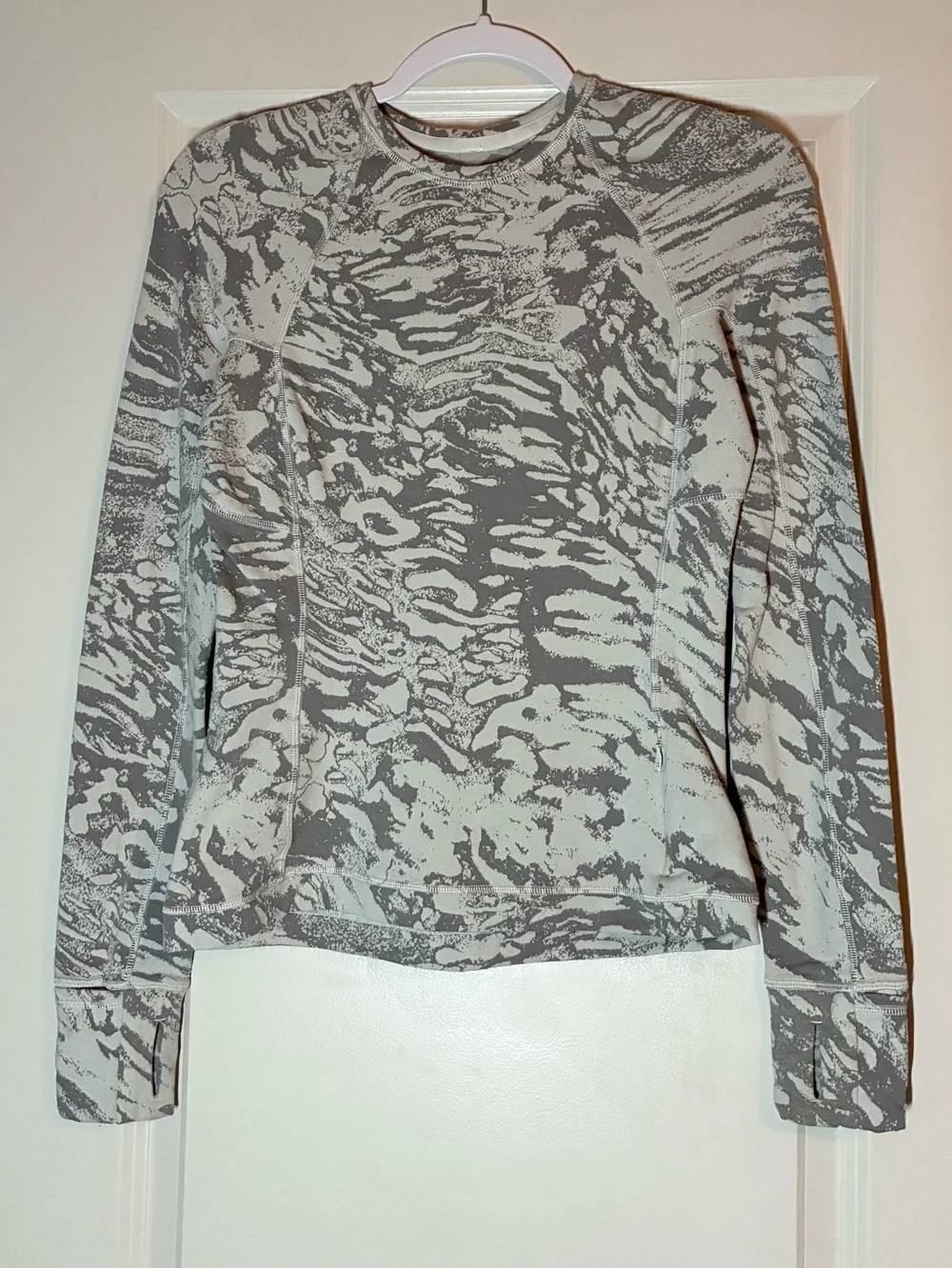Lululemon Its Rulu Run Long Sleeve Shirt Liquidize Camo Duo Jacquard Vapor Grey